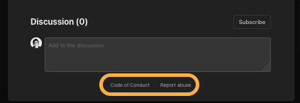 Report Abuse button below Discussion
