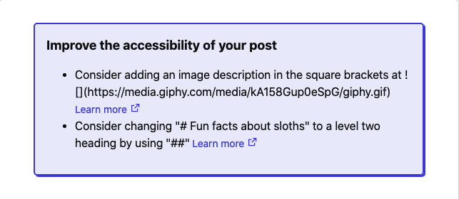 Cover image for Changelog: suggest accessibility enhancements to posts