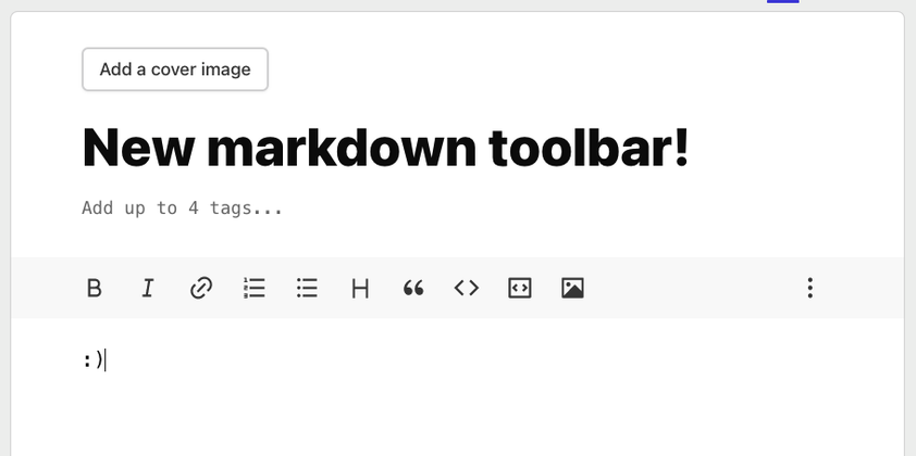 Cover image for Feature update: Markdown toolbar